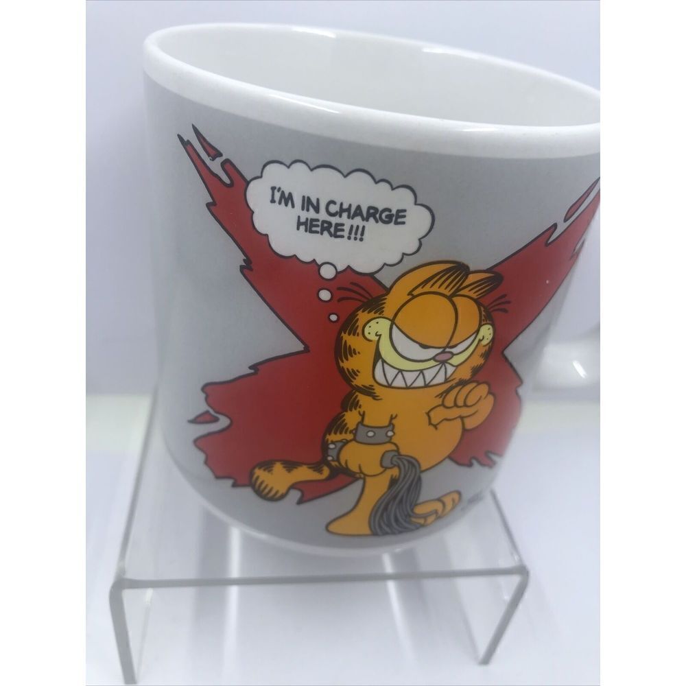 Garfield The Cat, Coffee Mug Tea Cup Jim Davis, 1978, I’m In Charge Here!! Read
